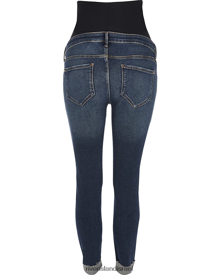 לבוש River Island סקיני ג'ינס הריון קרוע מולי כְּחוֹל נשים BDZ4085355