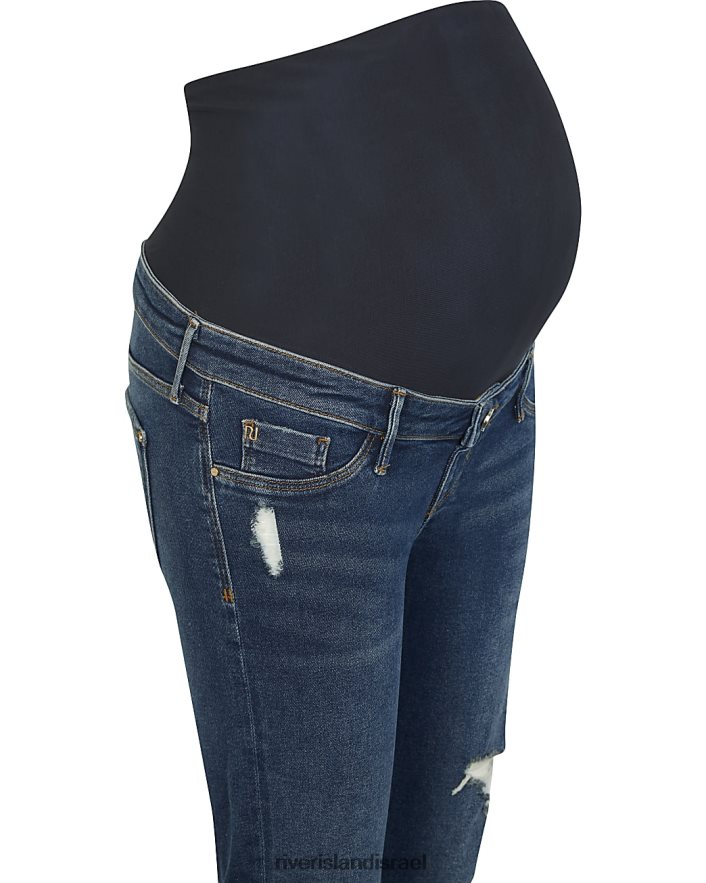 לבוש River Island סקיני ג'ינס הריון קרוע מולי כְּחוֹל נשים BDZ4085355