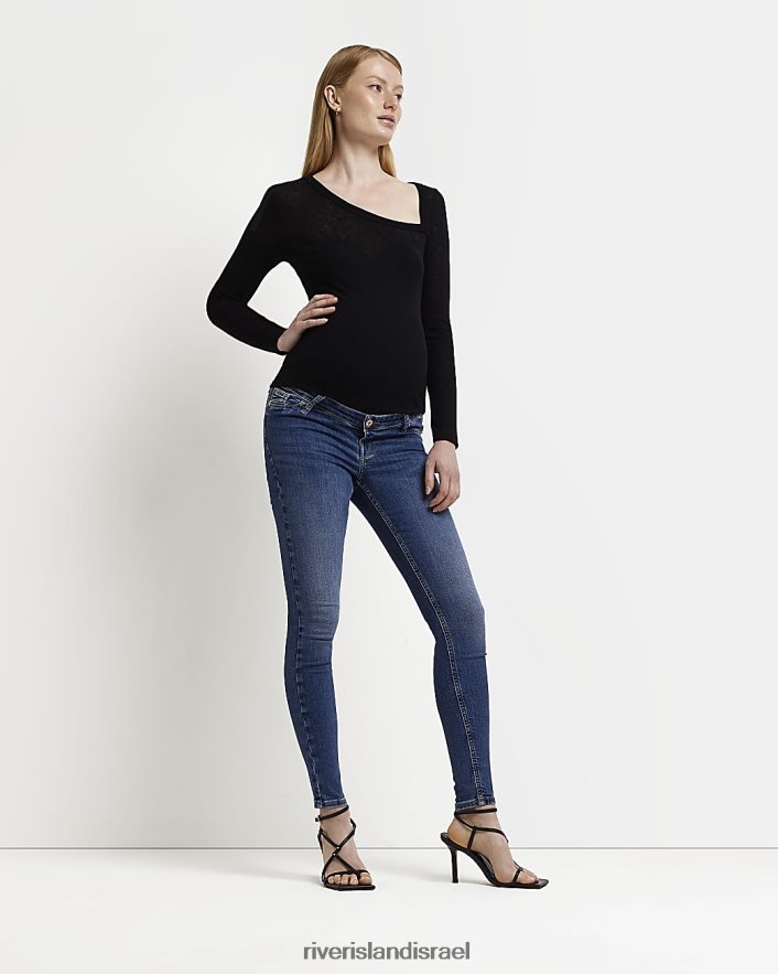 לבוש River Island מולי סקיני ג'ינס להריון כחול כהה נשים BDZ4085357
