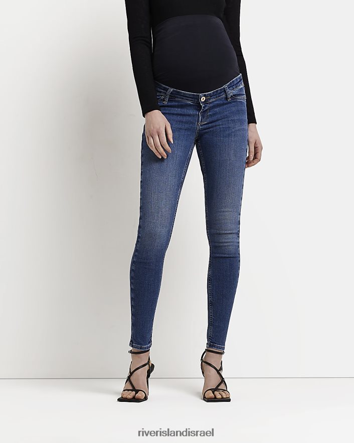 לבוש River Island מולי סקיני ג'ינס להריון כחול כהה נשים BDZ4085357