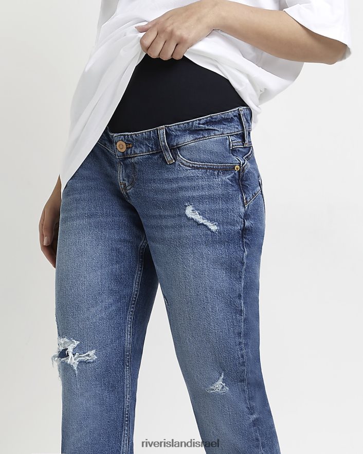 לבוש River Island ג'ינס של אמא להריון באמצע העלייה כְּחוֹל נשים BDZ4085371