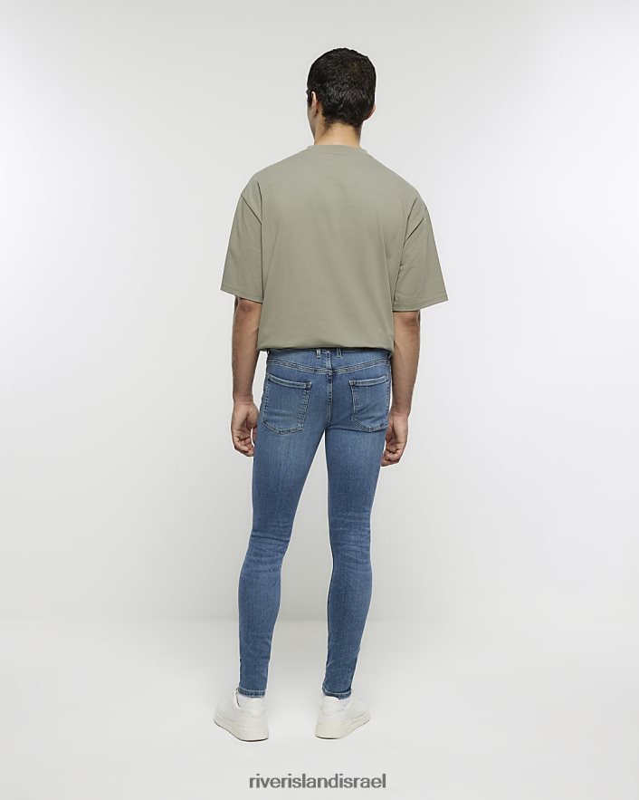 לבוש River Island ספריי סופר סקיני על ג'ינס שטוף כְּחוֹל גברים BDZ4085381