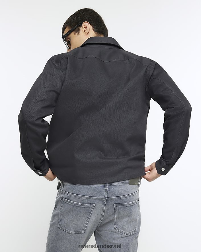 לבוש River Island ג'ינס דהוי בגזרה דקיקה אפור גברים BDZ4085383