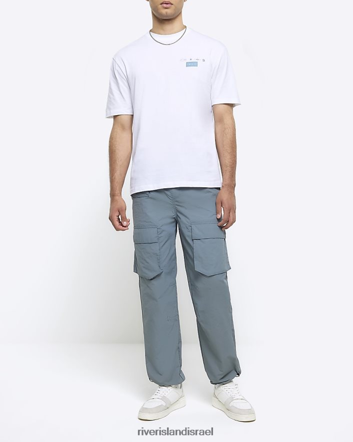 לבוש River Island חולצה גרפית בכושר רגיל אקרו גברים BDZ4085393