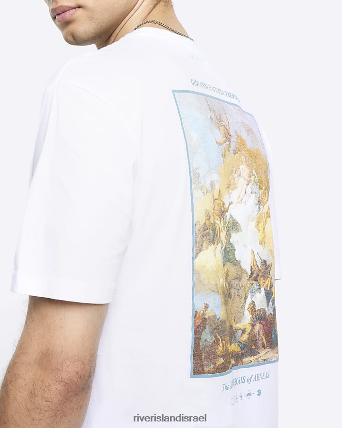 לבוש River Island חולצה גרפית בכושר רגיל אקרו גברים BDZ4085393