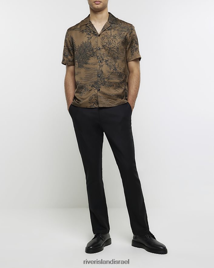 לבוש River Island חולצה פרחונית בכושר רגיל ירוק גברים BDZ4085398