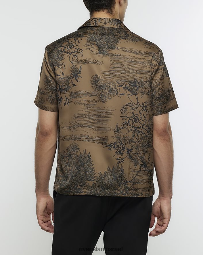 לבוש River Island חולצה פרחונית בכושר רגיל ירוק גברים BDZ4085398