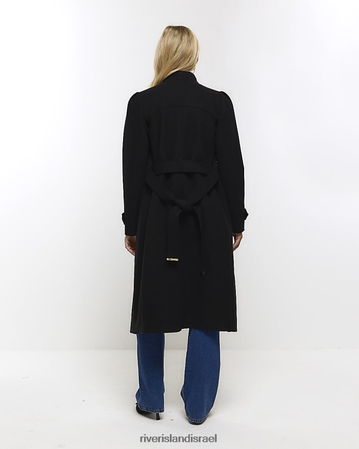 לבוש River Island מעיל מעטפת ליפול שָׁחוֹר נשים BDZ40853