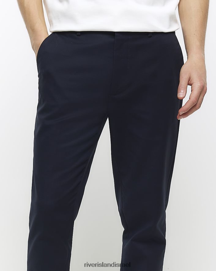 לבוש River Island מכנסי צ'ינו בגזרה רזה חיל הים גברים BDZ4085412