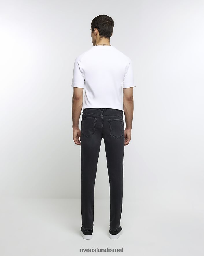 לבוש River Island ג'ינס בגזרת סקיני שָׁחוֹר גברים BDZ4085420