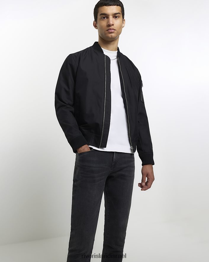 לבוש River Island ג'ינס בגזרת סקיני שָׁחוֹר גברים BDZ4085420