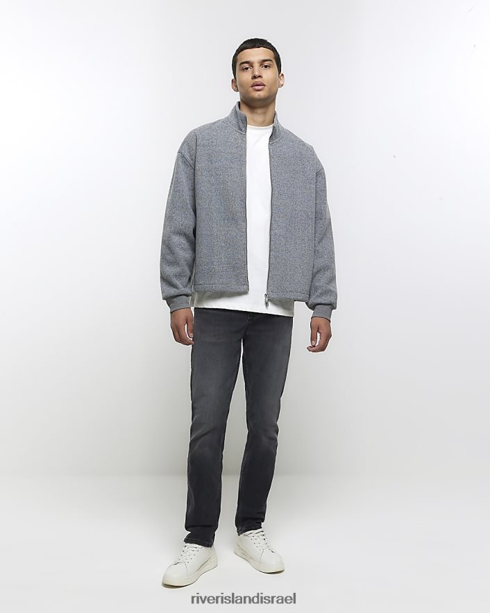 לבוש River Island ג'ינס בגזרה דקיקה שָׁחוֹר גברים BDZ4085423