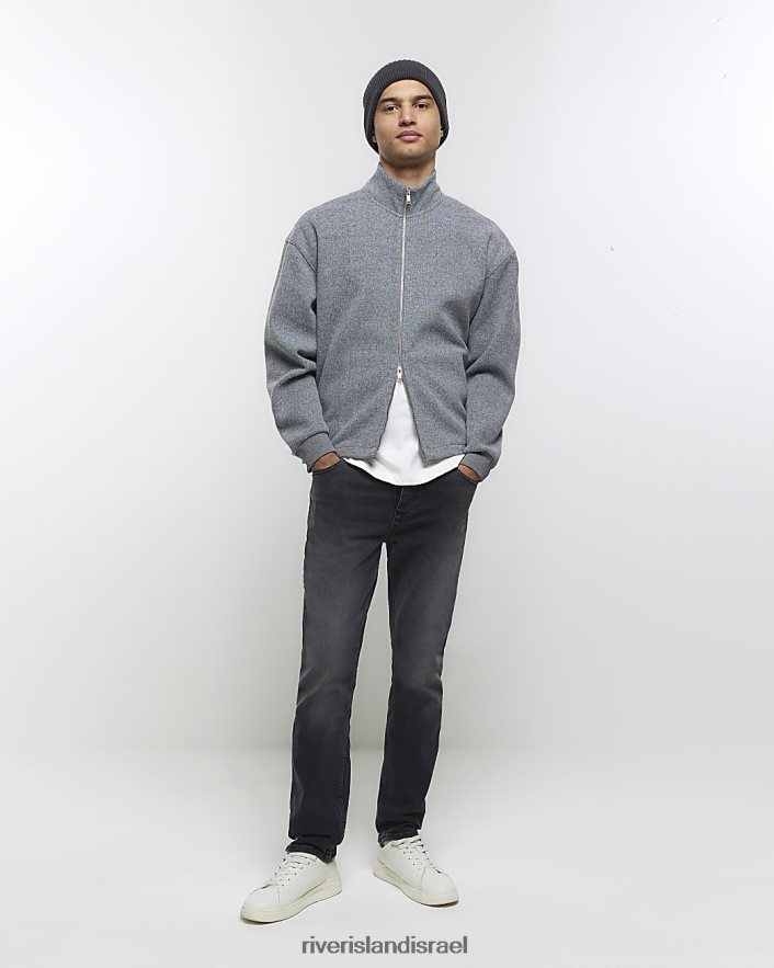 לבוש River Island ג'ינס בגזרה דקיקה שָׁחוֹר גברים BDZ4085423