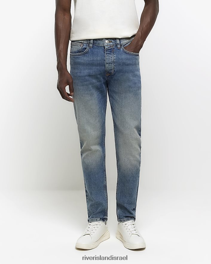 לבוש River Island ג'ינס בגזרה דקיקה כְּחוֹל גברים BDZ4085426