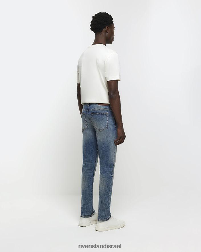 לבוש River Island ג'ינס בגזרה דקיקה כְּחוֹל גברים BDZ4085426