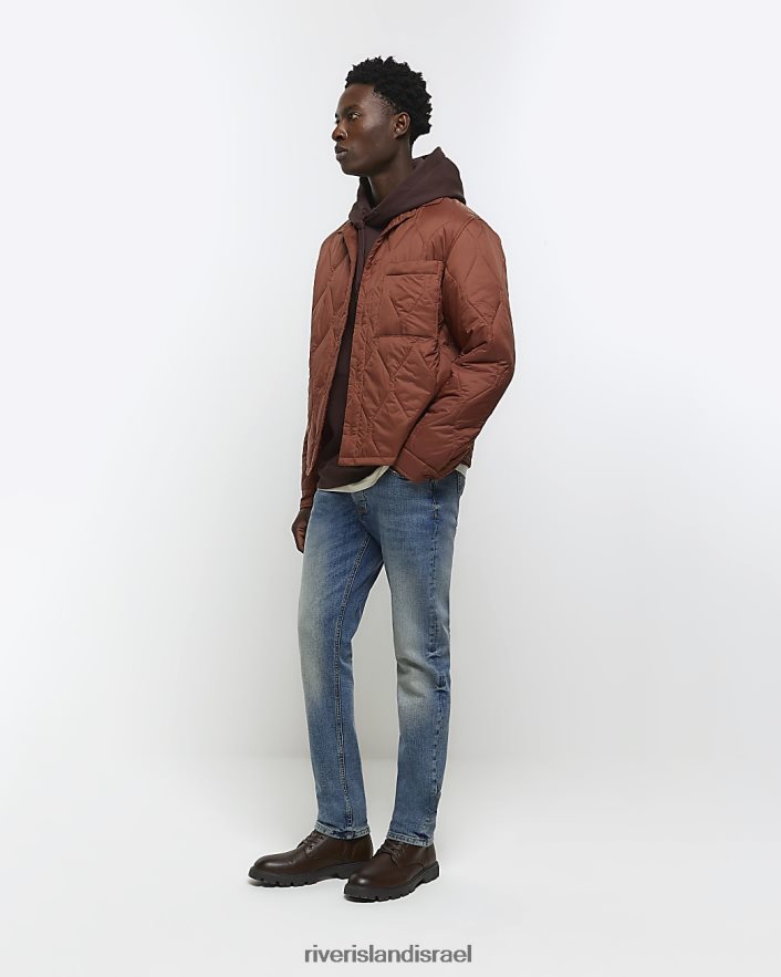 לבוש River Island ג'ינס בגזרה דקיקה כְּחוֹל גברים BDZ4085426