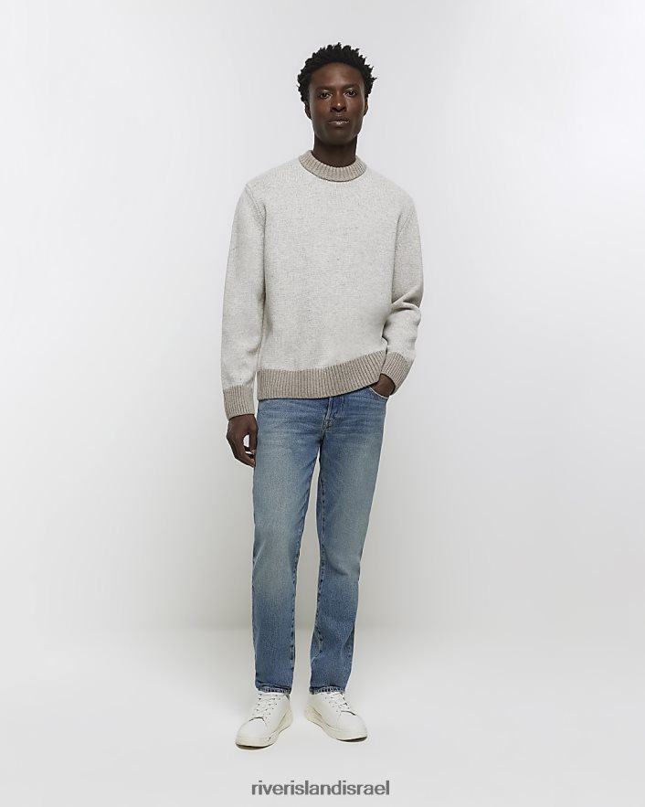 לבוש River Island ג'ינס בגזרה דקיקה כְּחוֹל גברים BDZ4085427