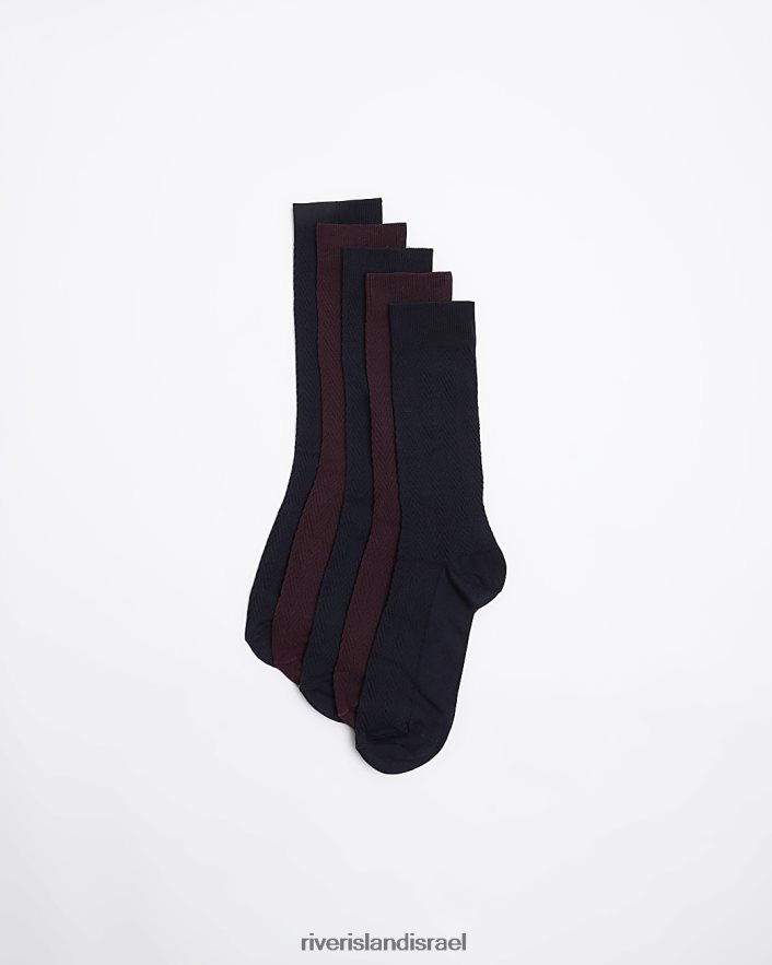 אביזרים River Island גרבי קרסול רב מארז אָדוֹם גברים BDZ4085444