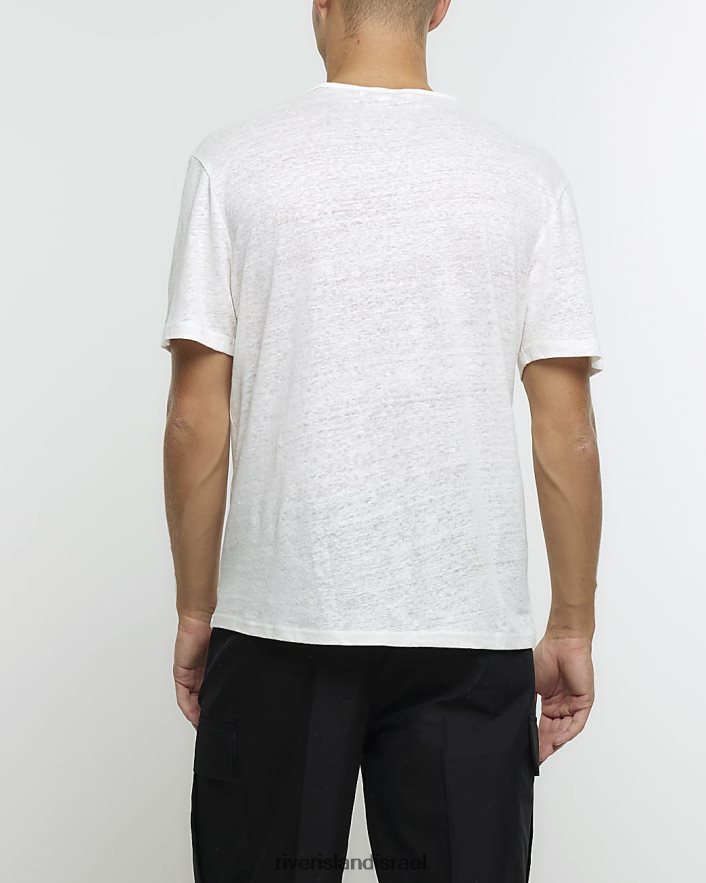 לבוש River Island חולצה גרפית בכושר רגיל לבן גברים BDZ4085448