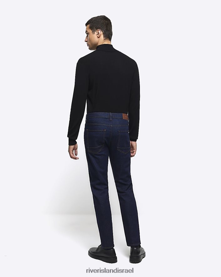 לבוש River Island ג'ינס בגזרה דקיקה כחול כהה גברים BDZ4085451