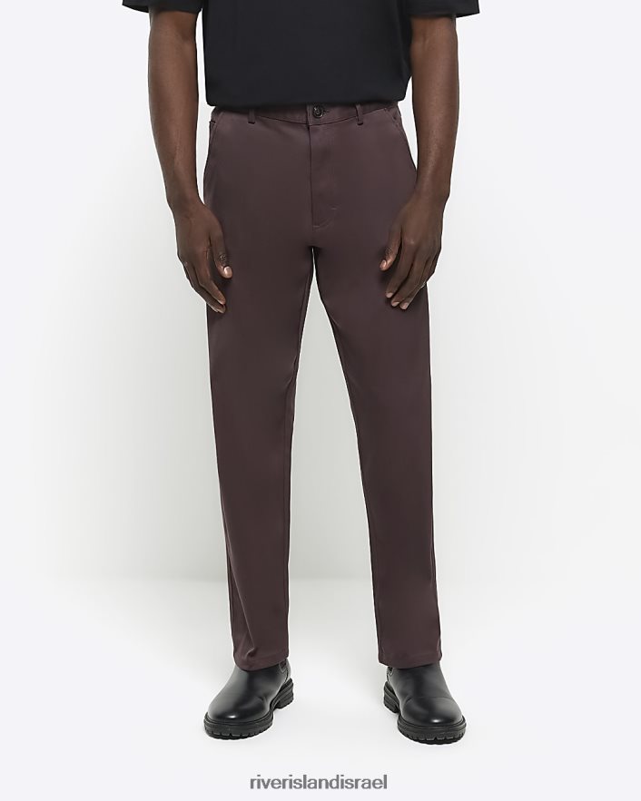 לבוש River Island מכנסיים חכמים בגזרה דקיקה אדום כהה גברים BDZ4085477