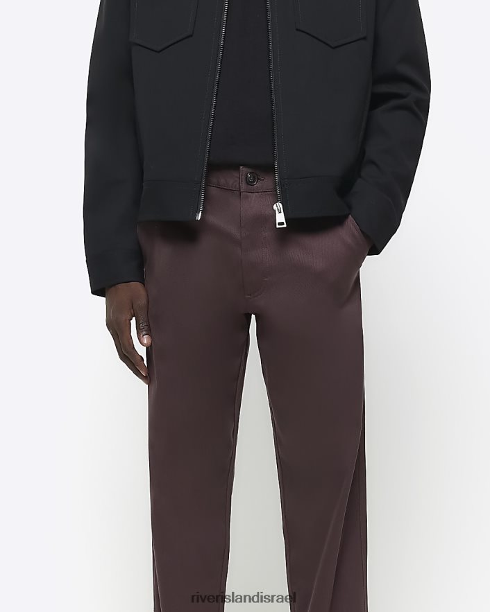 לבוש River Island מכנסיים חכמים בגזרה דקיקה אדום כהה גברים BDZ4085477