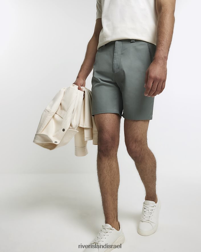 לבוש River Island מכנסיים קצרים בגזרה מחודדת ירוק גברים BDZ4085485