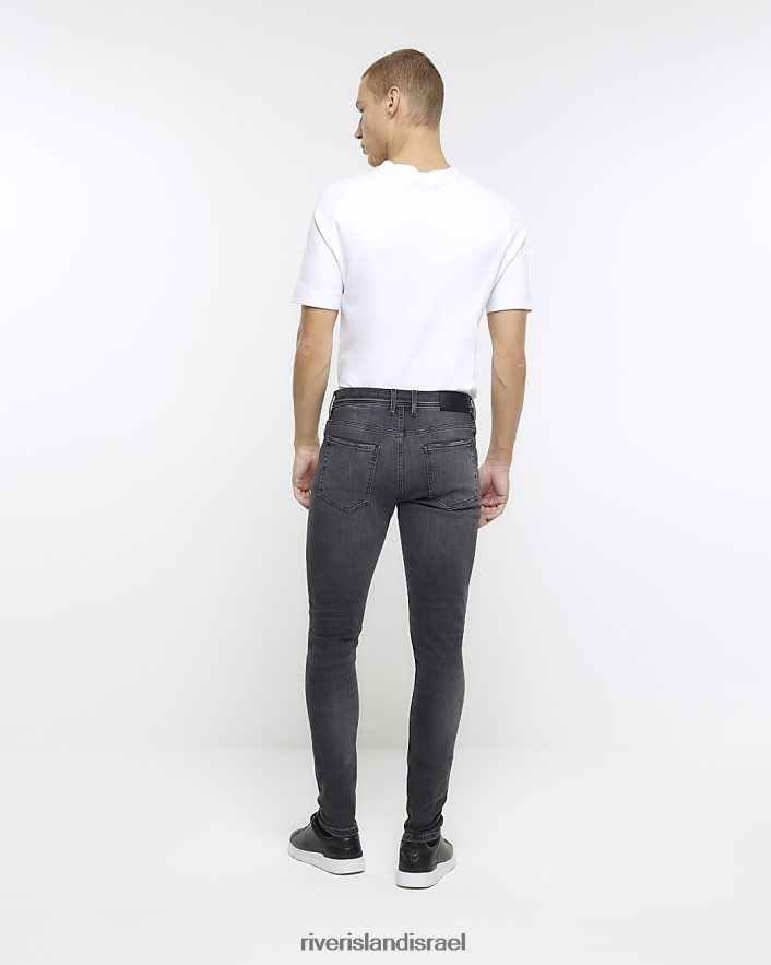 לבוש River Island ספריי על ג'ינס קרעים בגזרה סופר סקיני שָׁחוֹר גברים BDZ4085497