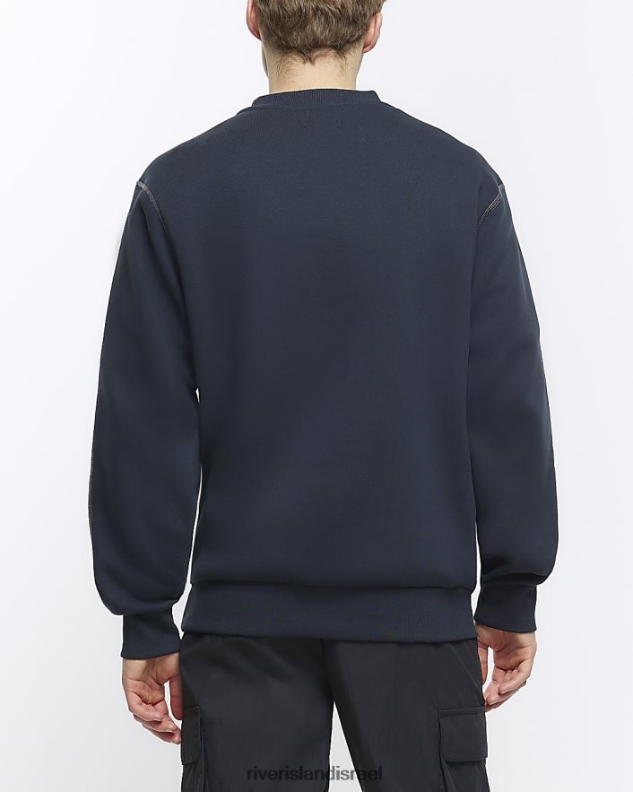 לבוש River Island סווטשירט גרפי יפני בכושר רגיל שָׁחוֹר גברים BDZ4085508