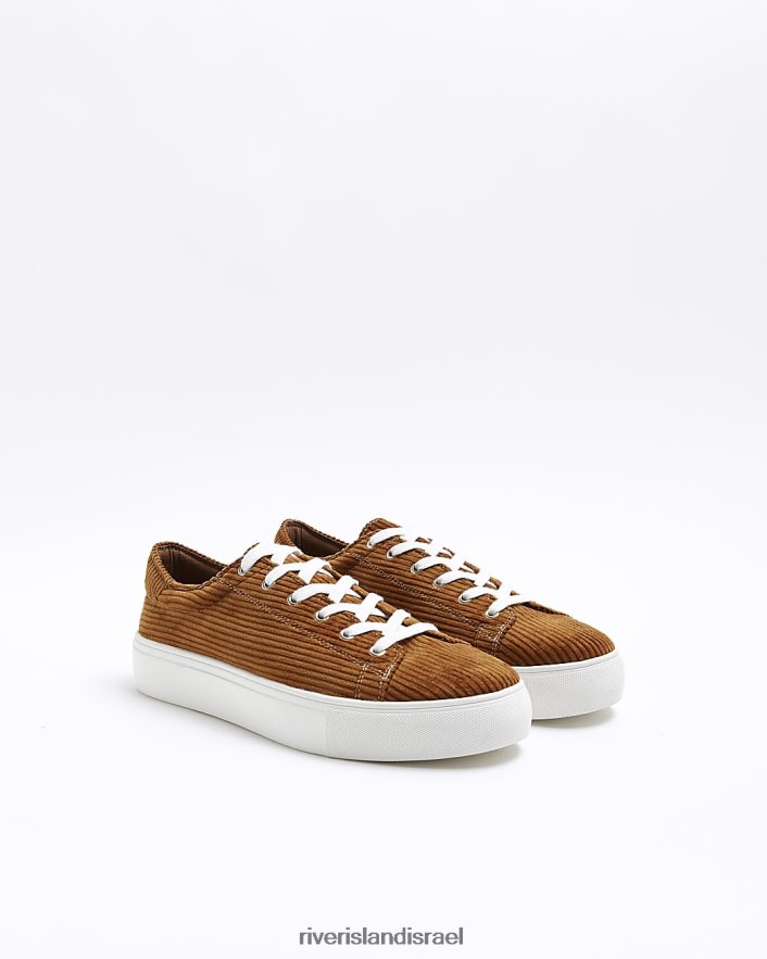 הַנעָלָה River Island נעלי שרוכים קורדרוי חום גברים BDZ4085511