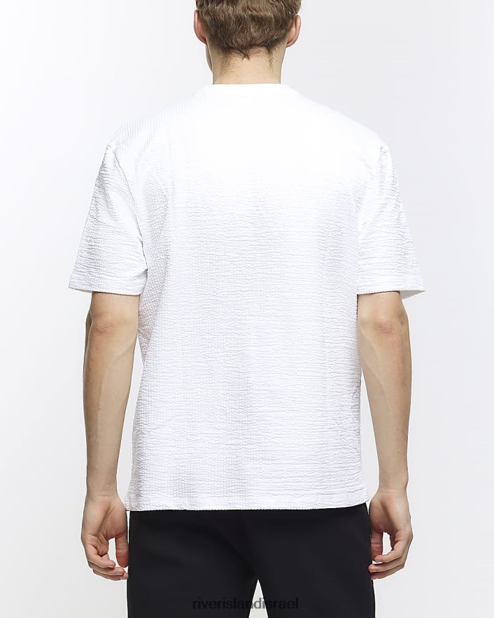 לבוש River Island חולצת טריקו גרפית בגזרה רגילה לבן גברים BDZ4085523