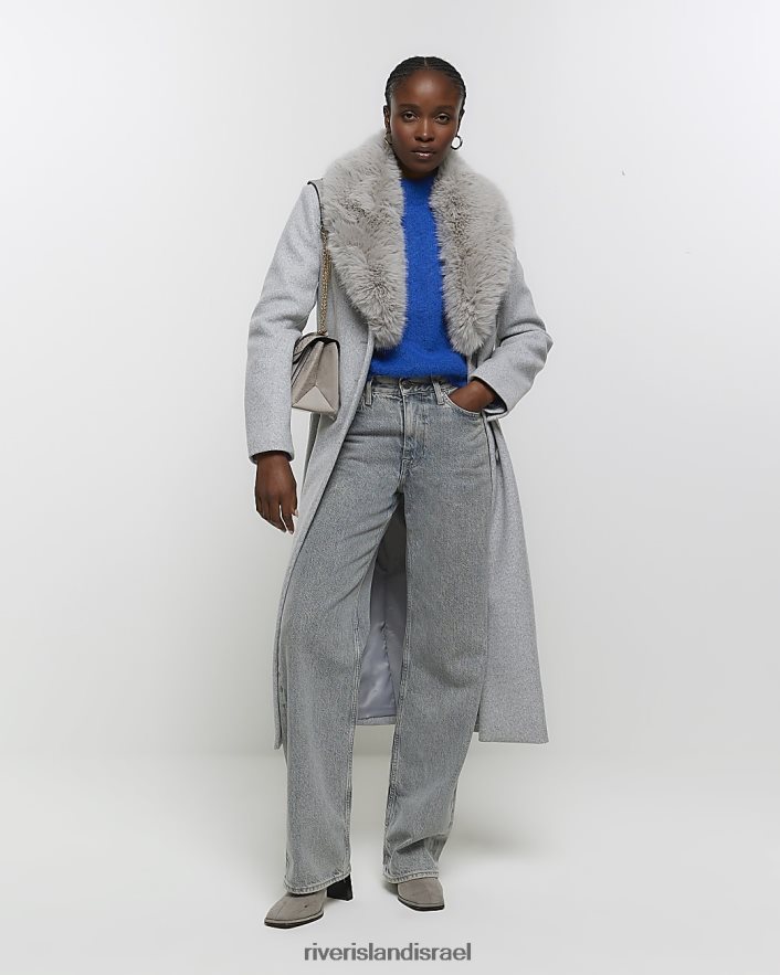 לבוש River Island מגשר עם צוואר גבוה כְּחוֹל נשים BDZ408552