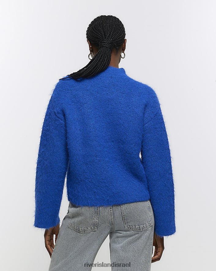 לבוש River Island מגשר עם צוואר גבוה כְּחוֹל נשים BDZ408552