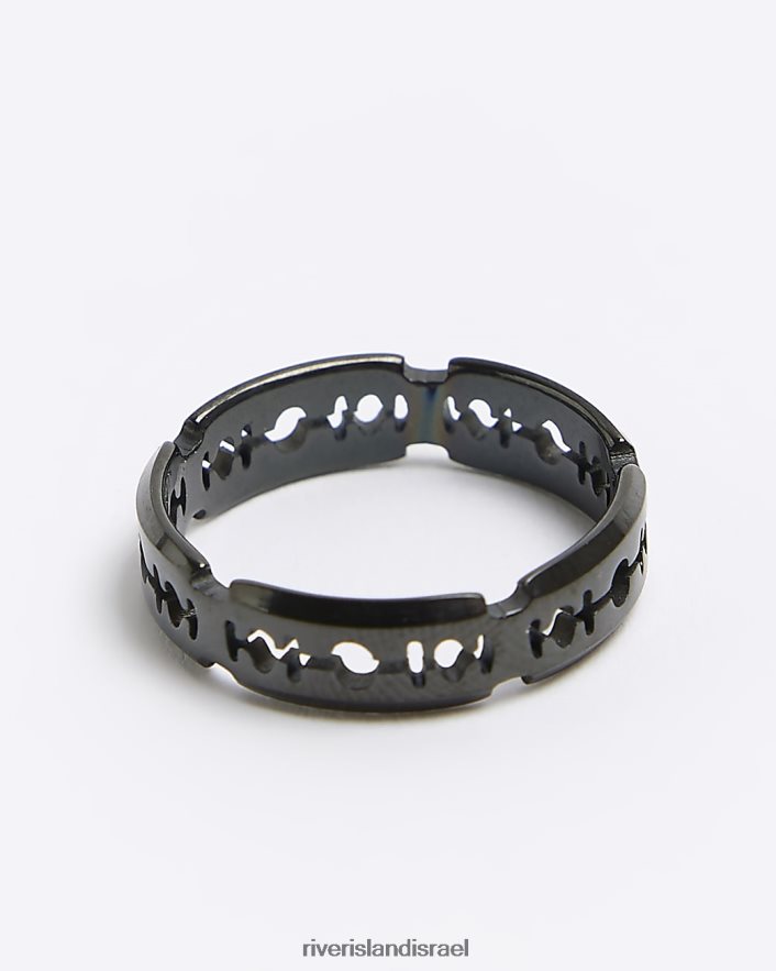 אביזרים River Island טבעת חתוכה מפלדה אפור גברים BDZ4085540