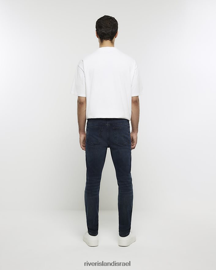 לבוש River Island ג'ינס בגזרת סקיני כחול כהה גברים BDZ4085541