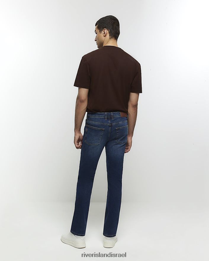 לבוש River Island ג'ינס בגזרת סקיני כחול כהה גברים BDZ4085570