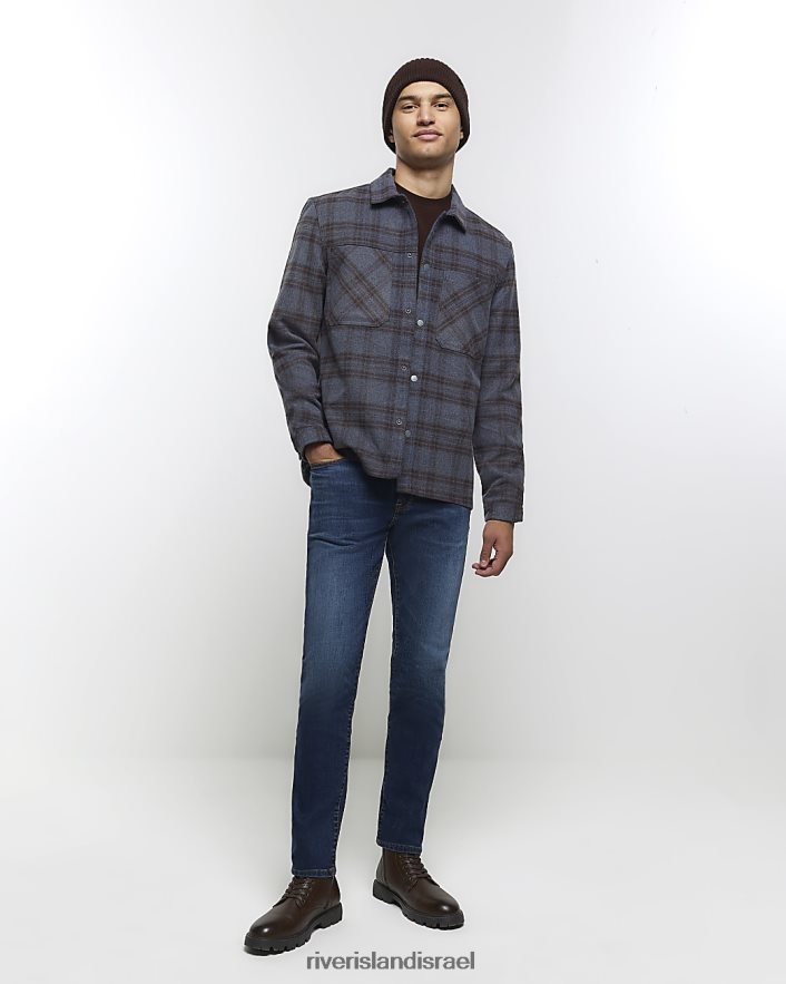 לבוש River Island ג'ינס בגזרת סקיני כחול כהה גברים BDZ4085570