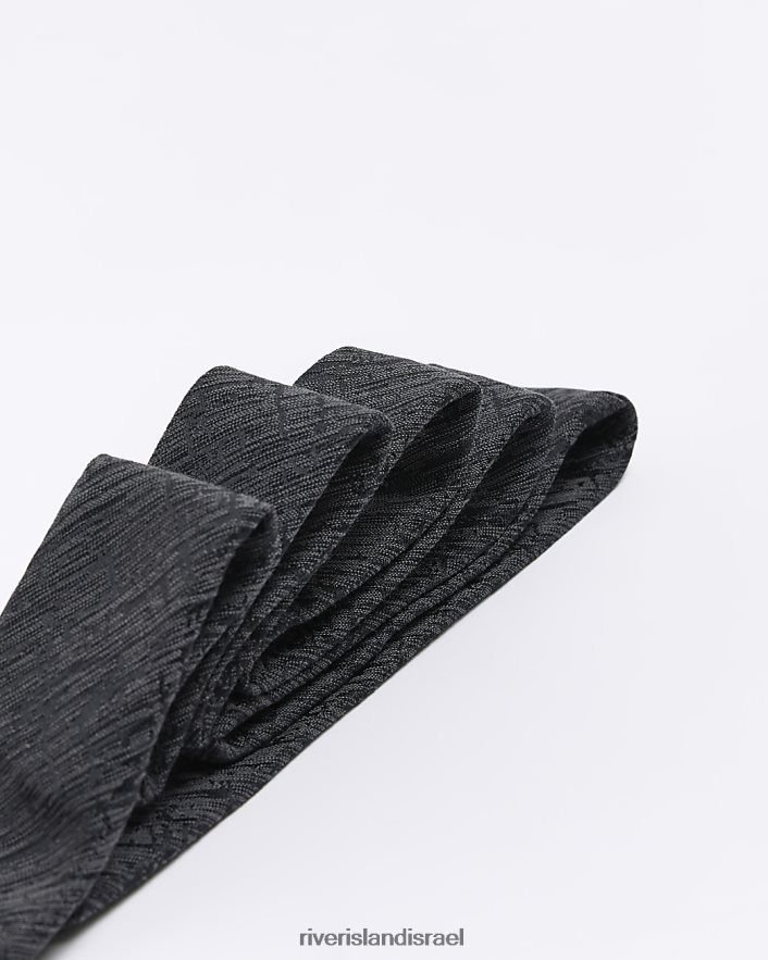 אביזרים River Island עניבה במרקם סאטן שָׁחוֹר גברים BDZ4085574