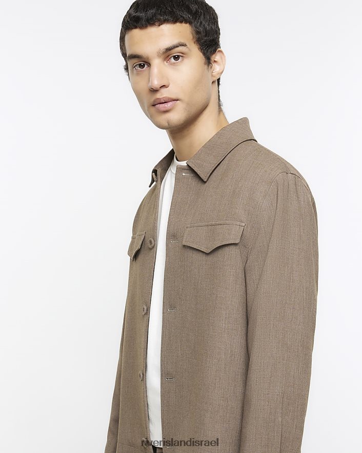 לבוש River Island ז'קט קל משקל בכושר רגיל בז' גברים BDZ4085607