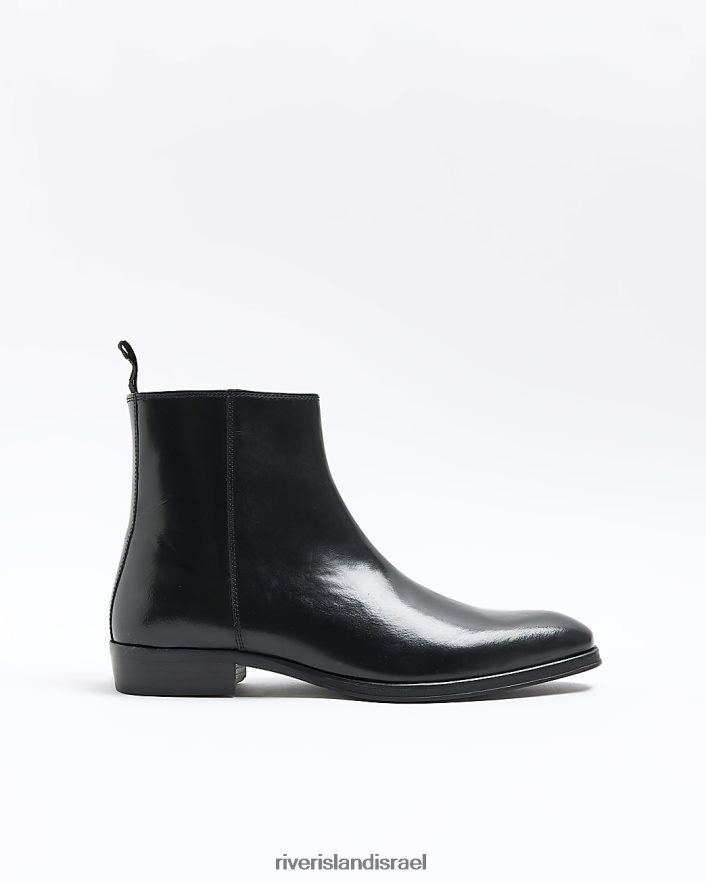 הַנעָלָה River Island מגפי רוכסן בצד שָׁחוֹר גברים BDZ4085609