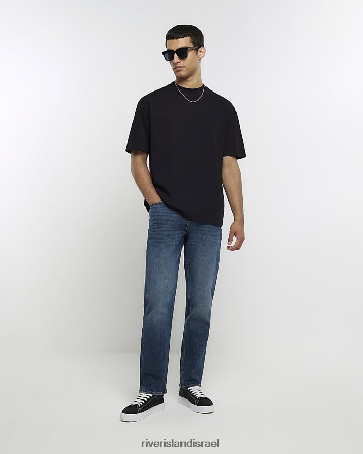 לבוש River Island ג'ינס בכושר ישר כְּחוֹל גברים BDZ4085615
