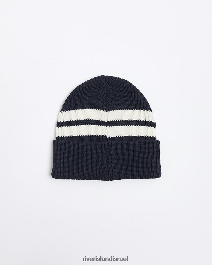 אביזרים River Island כיפה רקומה בפס חיל הים גברים BDZ4085624