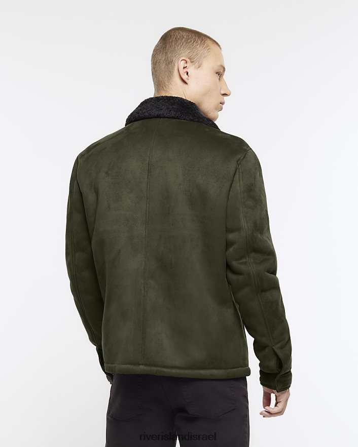לבוש River Island ז'קט טייסים בגזרה רגילה ירוק גברים BDZ4085626