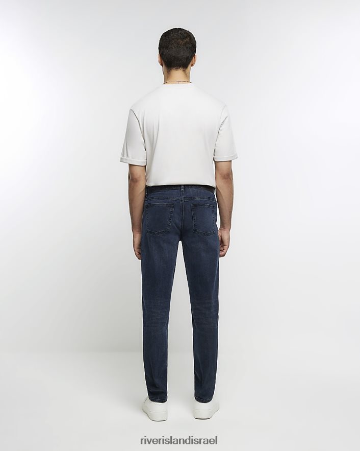 לבוש River Island ג'ינס שטוף בגזרה דקיקה כחול כהה גברים BDZ4085638