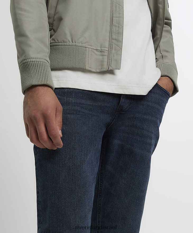 לבוש River Island ג'ינס שטוף בגזרה דקיקה כחול כהה גברים BDZ4085638