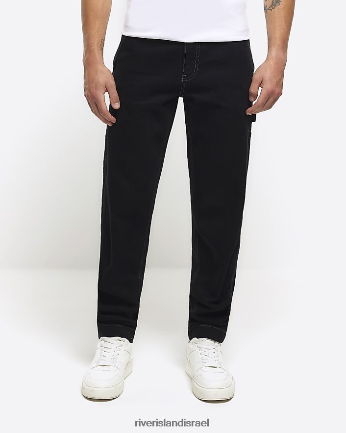 לבוש River Island ג'ינס נגר בגזרה רופפת שָׁחוֹר גברים BDZ4085640