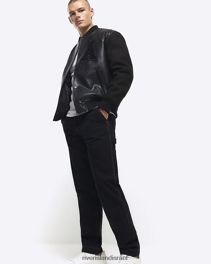 לבוש River Island ג'ינס נגר בגזרה רופפת שָׁחוֹר גברים BDZ4085640