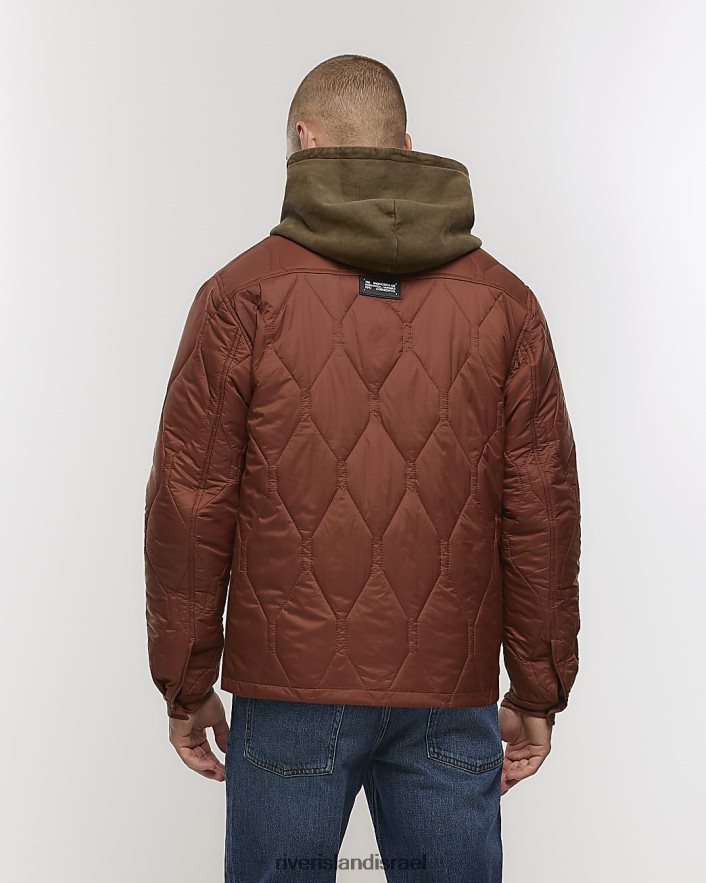 לבוש River Island ז'קט קווילט בהתאמה רגילה תפוז גברים BDZ4085642