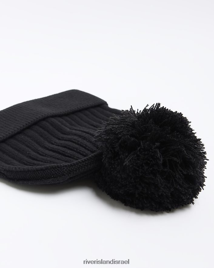 אביזרים River Island כפת בובל סרוגה שָׁחוֹר גברים BDZ4085650