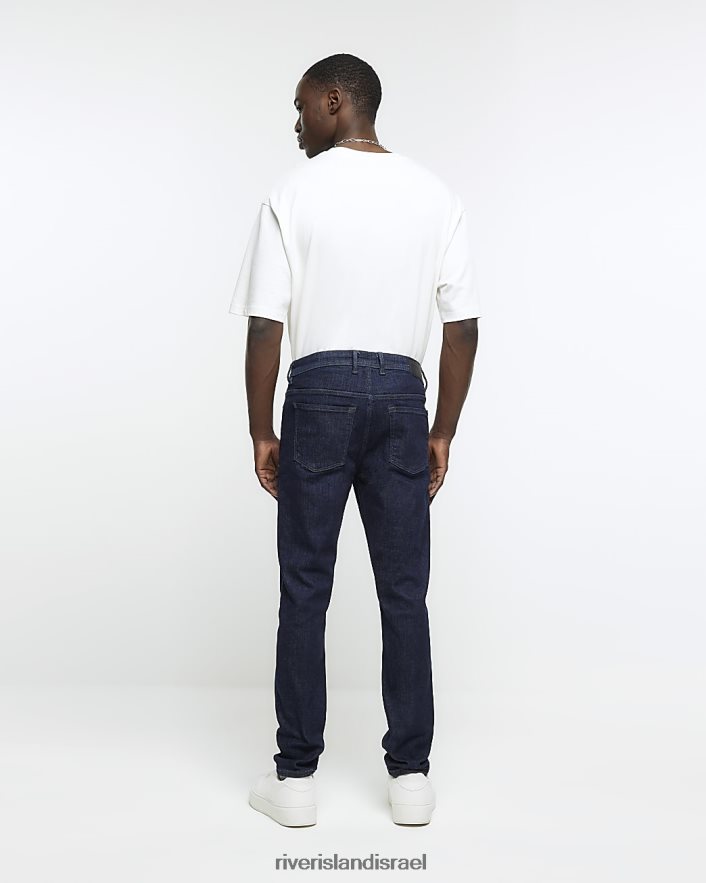 לבוש River Island ג'ינס בגזרת סקיני כחול כהה גברים BDZ4085652